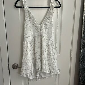 Polka dot white romper